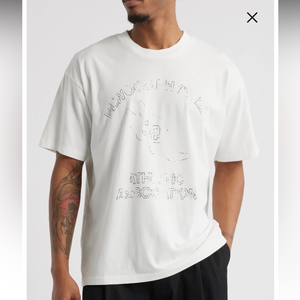 Elwood Athletic Distressed Logo Cotton Graphic T-Shirt Size XS